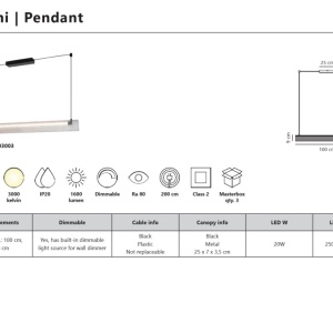 Lustra LED suspendata design liniar Aliani - Img 9