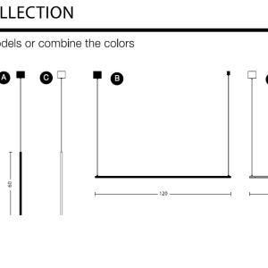 Lustra LED suspendata design liniar ELETTRA auriu, L-120cm - Img 11