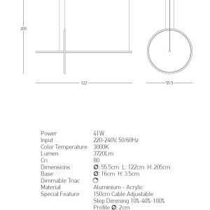 Lustra LED suspendata design minimalist Circle - Img 3