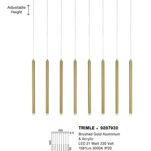 Lustra LED suspendata design minimalist TRIMLE aurie - Img 4