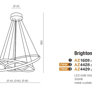 Lustra LED suspendata design modern circular Brighton 3 BK - Img 6