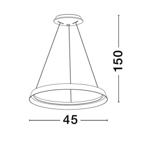 Lustra LED suspendata design modern circular ORMI alba D-45cm - Img 8