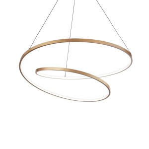 Lustra LED suspendata design modern circular OZ SP D80 ON-OFF OTTONE - Img 1