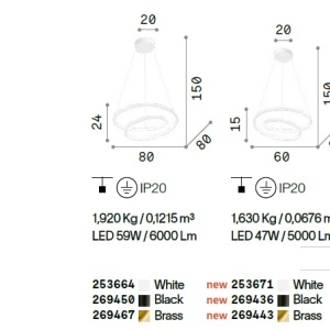 Lustra LED suspendata design modern circular OZ SP D80 ON-OFF OTTONE - Img 4