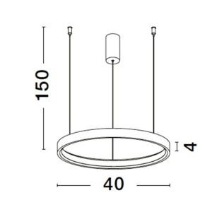 Lustra LED suspendata design modern circular PERRINE D-40cm neagra - Img 7