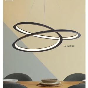 Lustra LED suspendata design modern circular SWIRL 51871-1BK SRT - Img 2