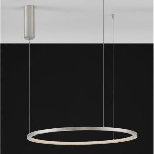 Lustra LED suspendata design modern circular TARQUIN D-60cm argintie - Img 2
