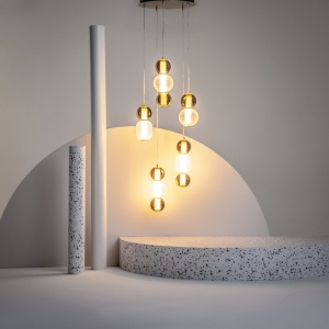 Lustra LED suspendata design modern decorativ Drop 5L auriu - Img 3
