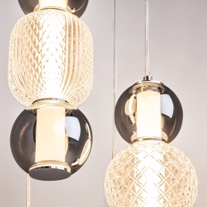 Lustra LED suspendata design modern decorativ Drop 5L crom - Img 7