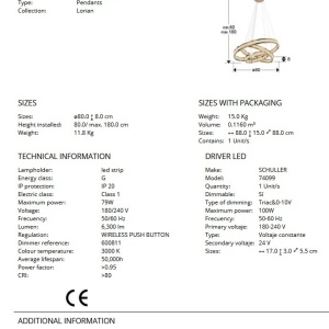 Lustra LED suspendata design modern Lorian III - Img 6