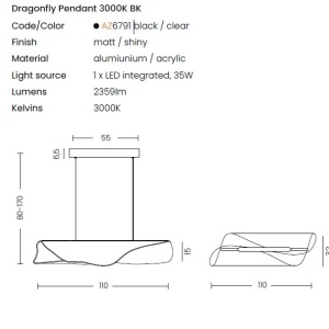 Lustra LED suspendata design modern MANTA - Img 4