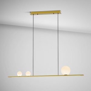 Lustra LED suspendata design modern Mila auriu - Img 4
