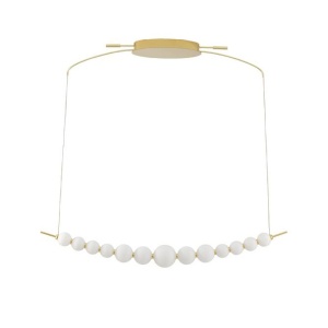 Lustra LED suspendata, dimabila, deosebita design lux PERLA opal, auriu