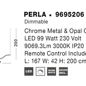 Lustra LED suspendata, dimabila, deosebita design lux PERLA opal, auriu 211009 universul-luminii.ro