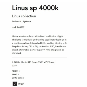 Lustra LED suspendata liniara modulara LINUS SP 4000K BK - Img 4