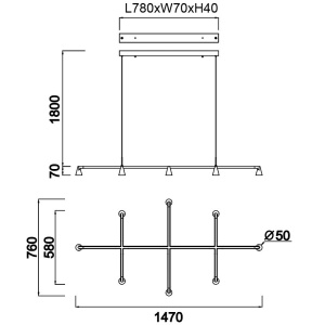 Lustra LED suspendata stil minimalist AFRICA 8L - Img 3