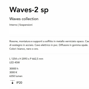 Lustra LED suspendata Waves-2 sp negru 164569 universul-luminii.ro