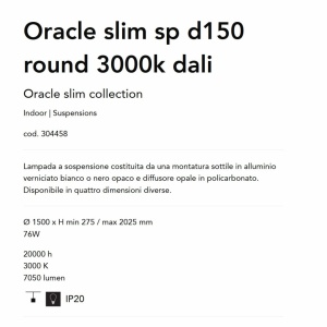 Lustra LED XXL suspendata design slim Oracle d150 round 3000k dali alb - Img 4