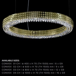 Lustra LUX moderna design circular D60 CONVEX 02 - Img 3