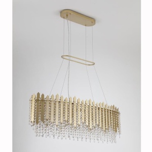 Lustra metal auriu, cristale din sticla Spear 8Lt 627109 universul-luminii.ro