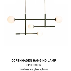 Lustra metal verde cu 4 globuri sticla Copenhagen 248389 universul-luminii.ro