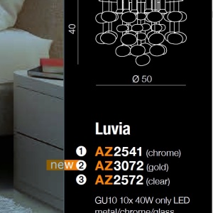 Lustra moderna aplicata design deosebit 49cm Luvia auriu ZZ AZ3072 - Img 2
