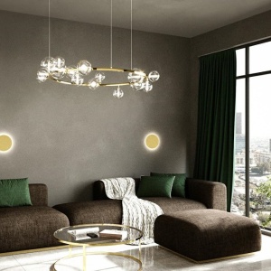 Lustra moderna cu 15 de surse de lumina LINEA R85 auriu 597919 universul-luminii.ro
