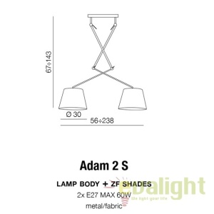 Lustra moderna cu 2 brate articulate ADAM 2 S WH 175749 universul-luminii.ro