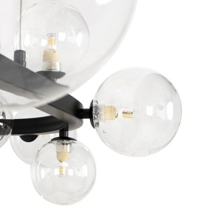 Lustra moderna cu 20 de surse de lumina LINEA Oval 120 negru 598039 universul-luminii.ro