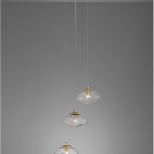 Lustra moderna cu 3 Pendule design decorativ KING aurie 205159 universul-luminii.ro