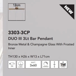 Lustra moderna cu 3 pendule Duo III 137079 universul-luminii.ro