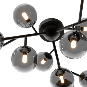 Lustra moderna design deosebit cu 12 de surse de lumina Dallas negru 118559 universul-luminii.ro