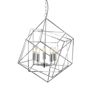 Lustra moderna design geometric Cube 5L crom 7865-5CC SRT - Img 1