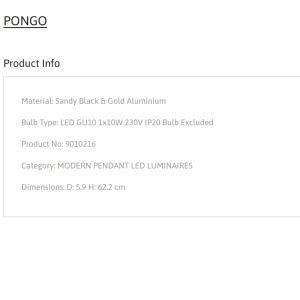 Lustra moderna design minimalist PONGO 1L 137029 universul-luminii.ro