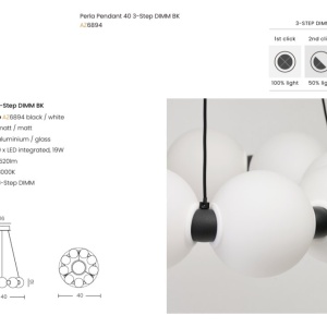 Lustra moderna diametru 40cm PERLA 3-STEP DIMM - Img 3