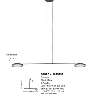Lustra moderna dimabila cu 2 spoturi LED directionabile SCOPE 213509 universul-luminii.ro