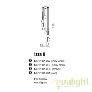 Lustra moderna Izza 8 Black 180779 universul-luminii.ro
