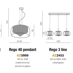 Lustra moderna suspendata design elegant 40cm Rego - Img 4