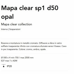 Lustra/Pendul design decorativ Mapa opal sp1 d50 164969 universul-luminii.ro