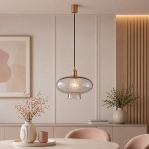 Lustra/pendul design decorativ TRESCO cupru/fumuriu - Img 3