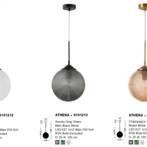 Lustra / Pendul design modern Athena alama/alb NVL-9191212 - Img 3
