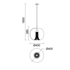 Lustra, Pendul design modern KRISS negru/ crom - Img 3
