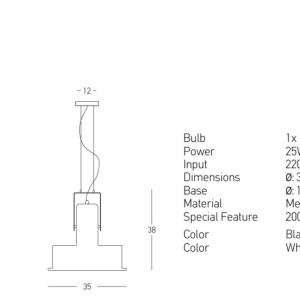 Lustra, Pendul design modern Single alb - Img 3