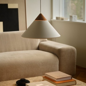 Lustra, Pendul Design Nordic Minimalist, Lemn, Metal, Kinto alb - Img 3
