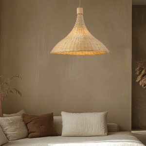Lustra/Pendul din ratan natural, design boho style, Selby