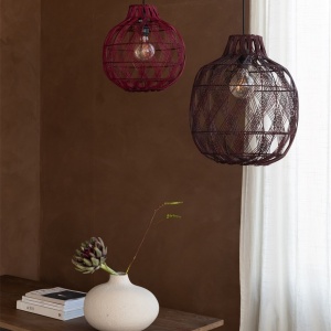 Lustra/Pendul Eco, Bambus, Mendoza visiniu, L 243529 universul-luminii.ro