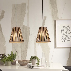 Lustra/Pendul eco din bambus Merapi tapered S, bl/nat 213399 universul-luminii.ro
