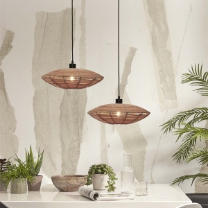 Lustra/Pendul eco din ratan Tanami disc S, nat 213629 universul-luminii.ro