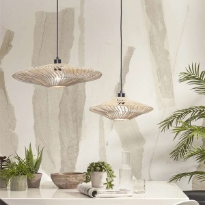 Lustra/Pendul eco din ratan Zanzibar flat 55cm L, white 121449 universul-luminii.ro