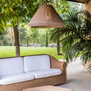Lustra/Pendul iluminat exterior decorativ SAIGON cone T70 gri/maro 127769 universul-luminii.ro